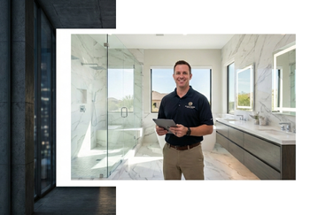 Experienced bathroom remodeling contractor completing full bathroom renovation in Chandler